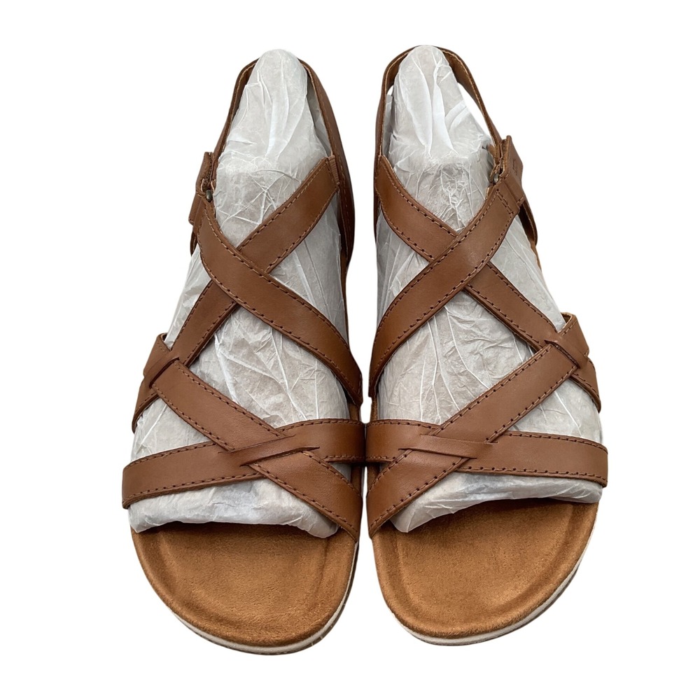 Earth Brown Strappy‎ Gladiator Sandals Women Flat Comfort Walking Shoes NEW